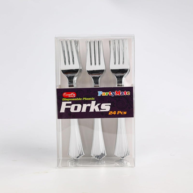 Servewell Disposable Plastic Forks - 24 Pack